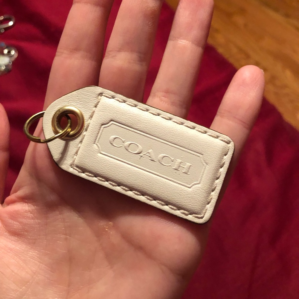 COACH Hangtag or Keychain, White Leather